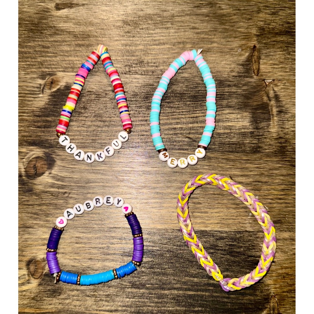 Bracelet Set Excellent Beaded Heishi Woven Thankful Merry Aubrey